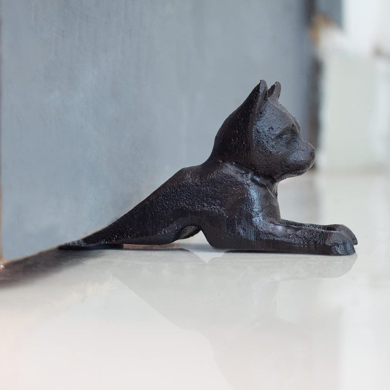 Earl Diamond Heavy Duty Cast Iron Cute Cat Door Stops | Decorative Cute Animal Statue Metal Door Stopper Wedge, with Non-Slip Mat for Home Office Commercial - Image 5